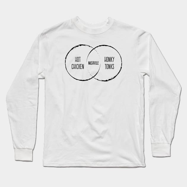 Nashville Venn Diagram Long Sleeve T-Shirt by Rad Love